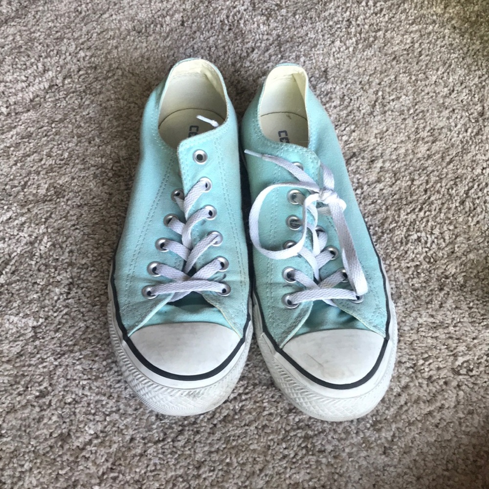 Mint light blue converse